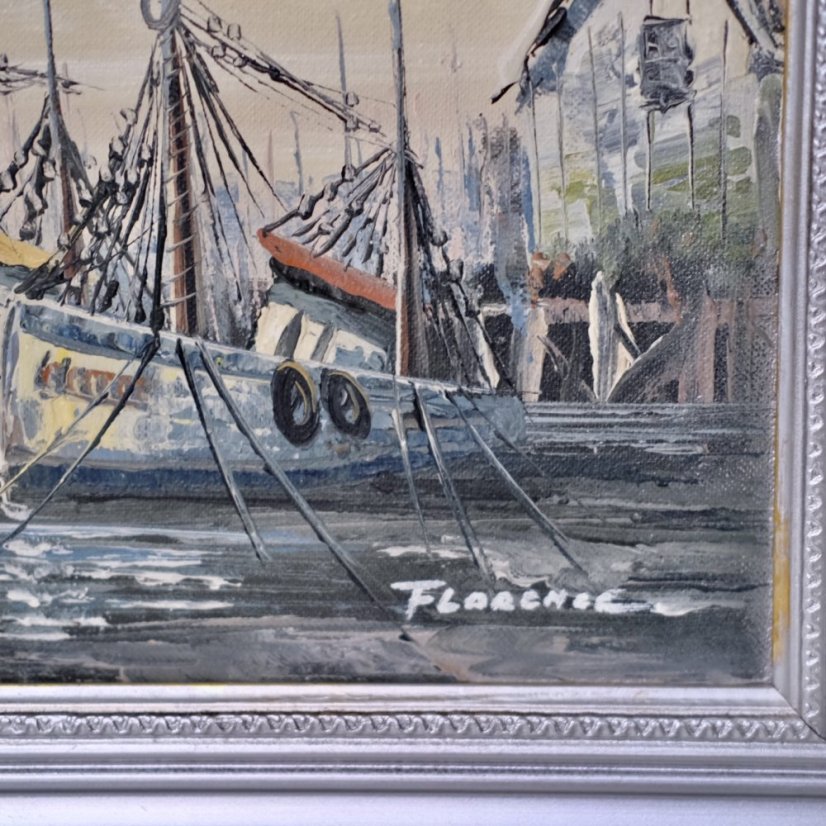 Ručně malovaný obraz v rámu 30 x 35 cm