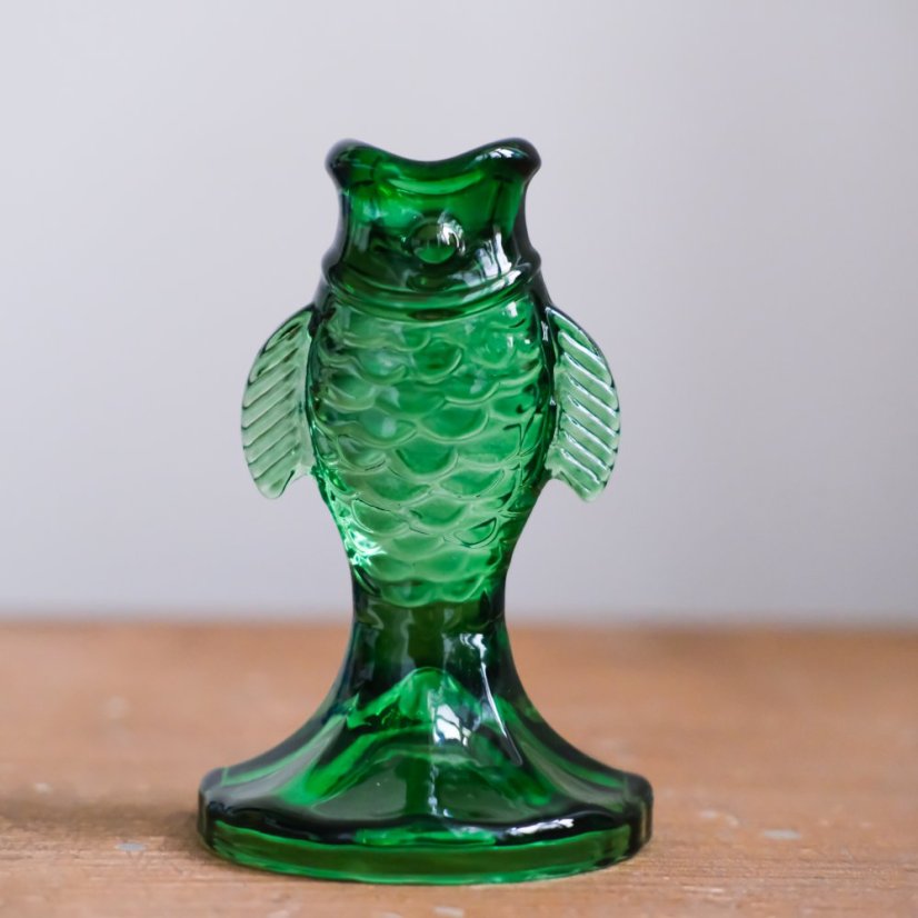 Skleněné svícny rybičky 12x8 cm - Barva: Zelená