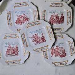 Sada vintage talířků 5ks 1960s Boch La Louviere Belgium