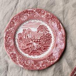 Snídaňový talíř 19,5 cm Staffordshire England - River Scene