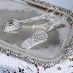 Vintage postříbřená lopatka na dort 23 cm