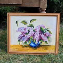 Ručně malovaný obraz v rámu 56 x 46 cm
